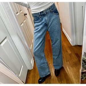 H&M trendy wide leg high waisted Blue Jeans